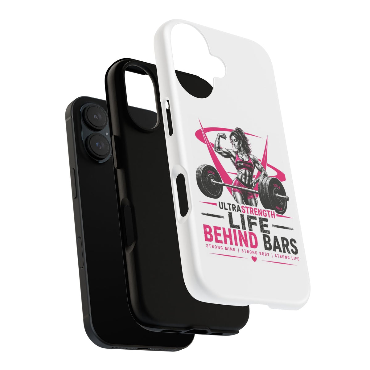 Life Behind Bars Weightlifting Phone Case — Women’s Strong Girl Gym Design