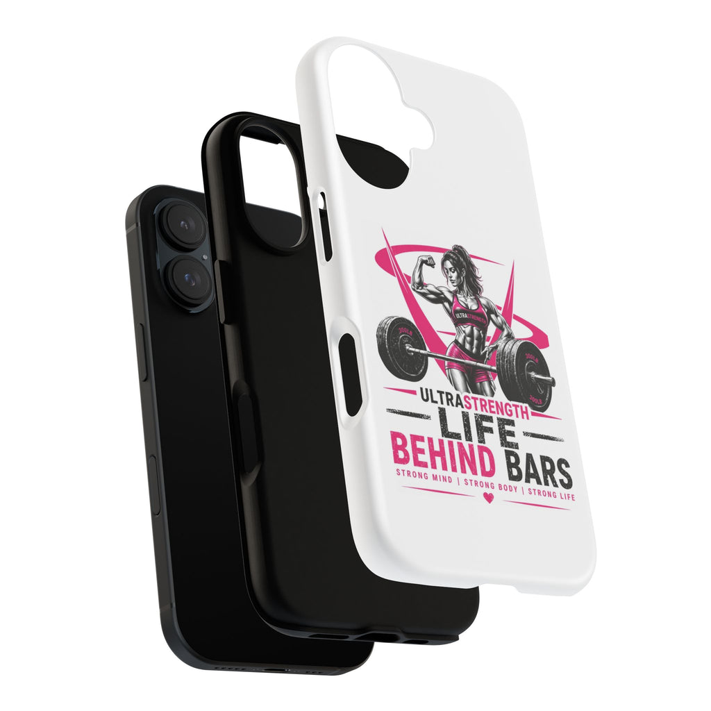 Life Behind Bars Weightlifting Phone Case — Women’s Strong Girl Gym Design