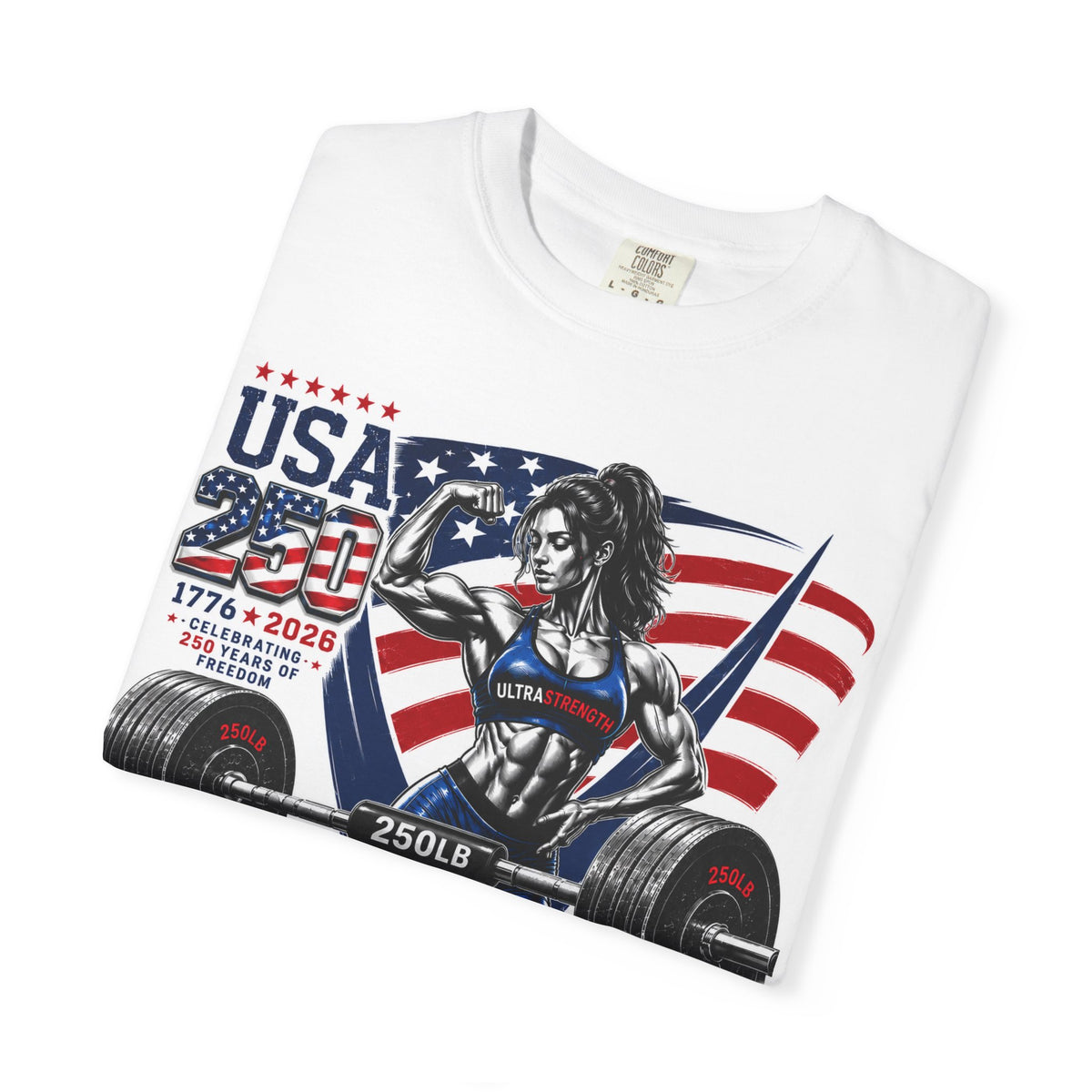Life Behind Bars Weightlifting T-Shirt — USA Flag Powerlifting Design