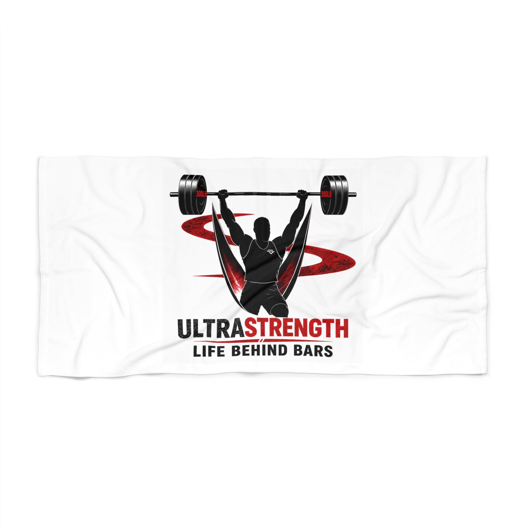 Beach Towel — UltraStrength “Life Behind Bars” Weightlifting Design
