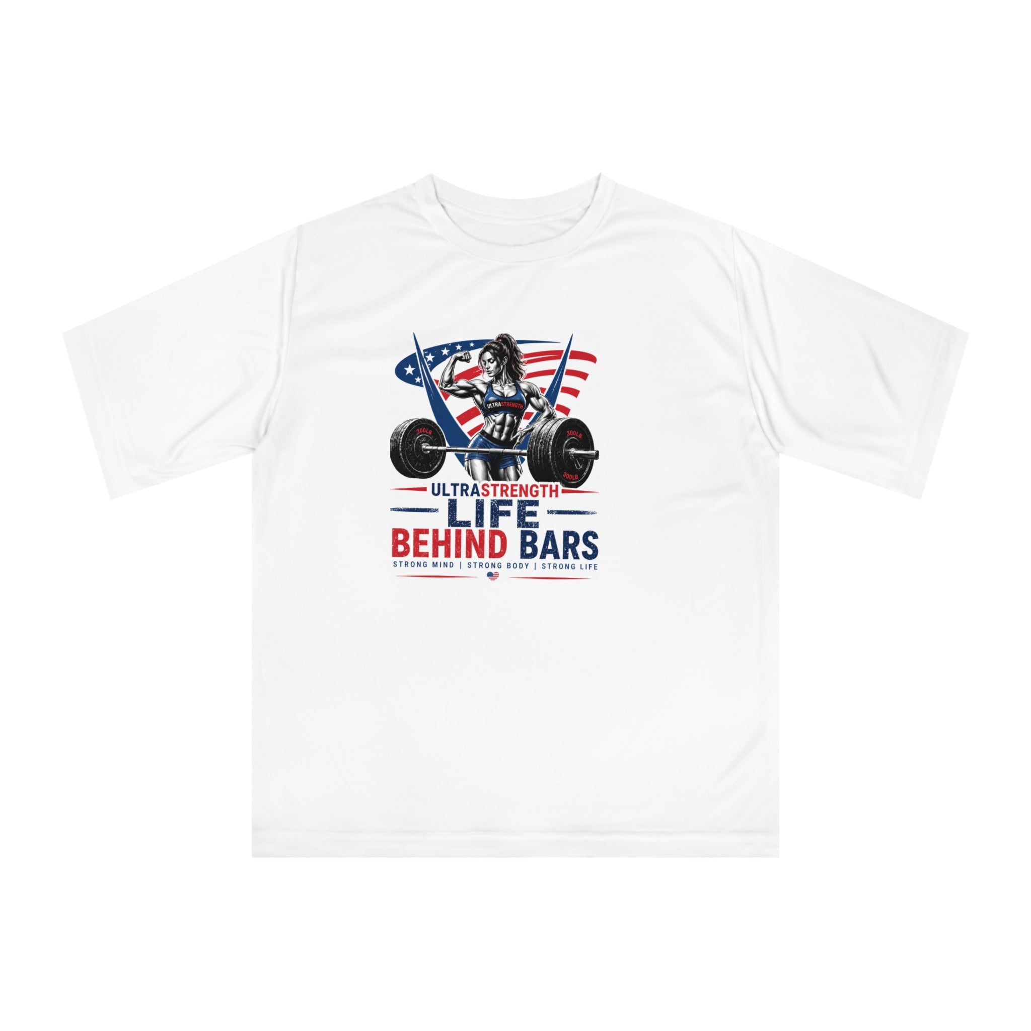 Life Behind Bars Weightlifting T-Shirt — American Flag Strength Tee
