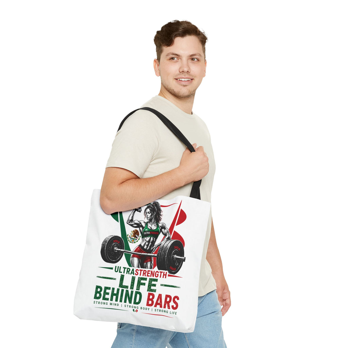Life Behind Bars Weightlifting Tote Bag — Ultra Strength Fitness Gym Bag