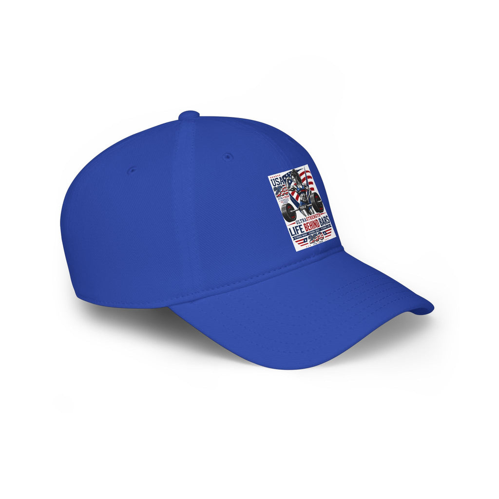 American Weightlifting Cap - 'Life Begins at the Bars' Low Profile Baseball Hat