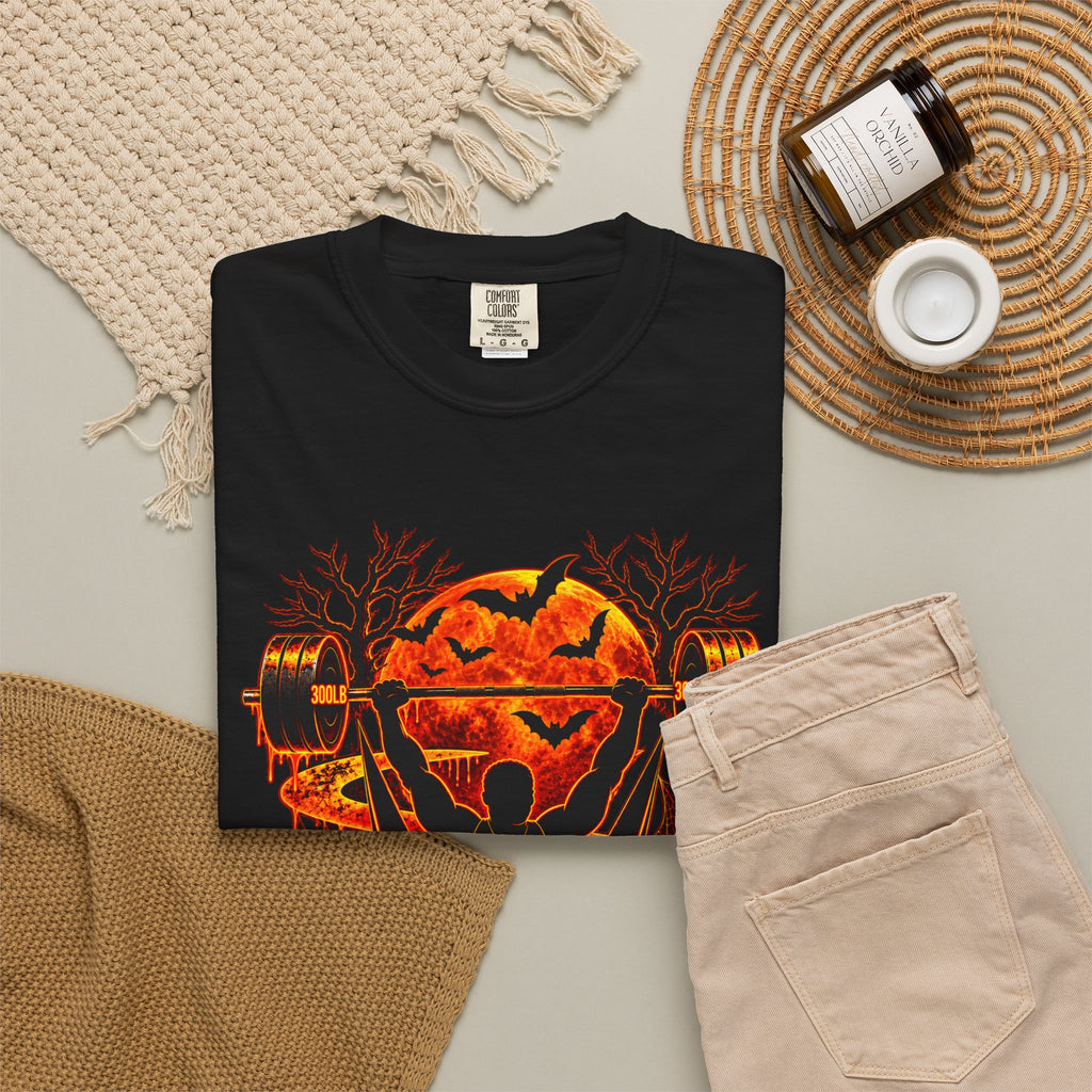 Halloween Weightlifting T-Shirt — 'Strength Lies Behind Fear' Graphic Tee