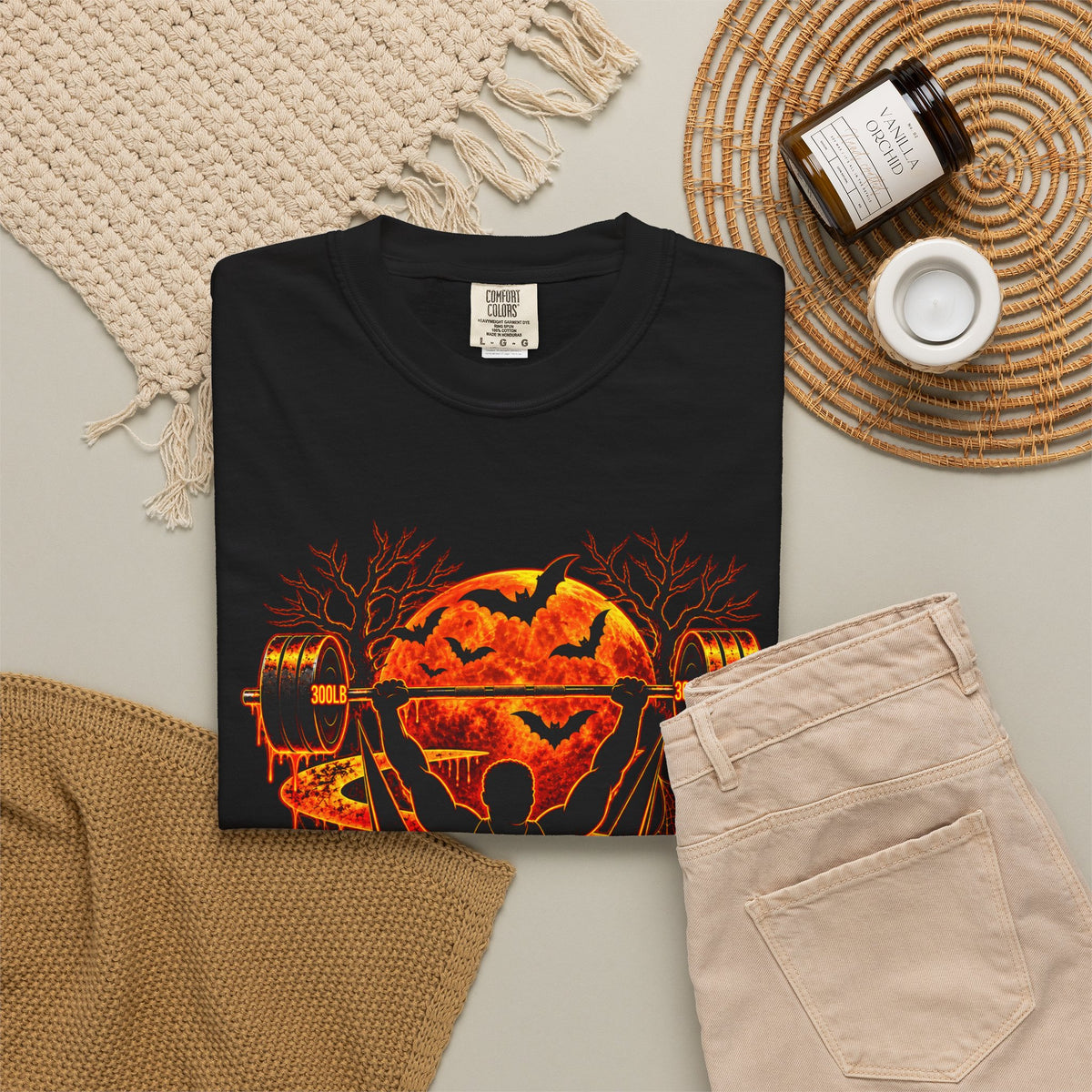 Halloween Weightlifting T-Shirt — 'Strength Lies Behind Fear' Graphic Tee