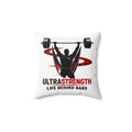 Fitness Pillow — "Ultra Strength: Life Behind Bars" Weightlifting Throw Pillow
