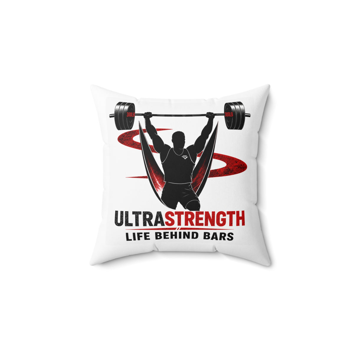 Fitness Pillow — "Ultra Strength: Life Behind Bars" Weightlifting Throw Pillow
