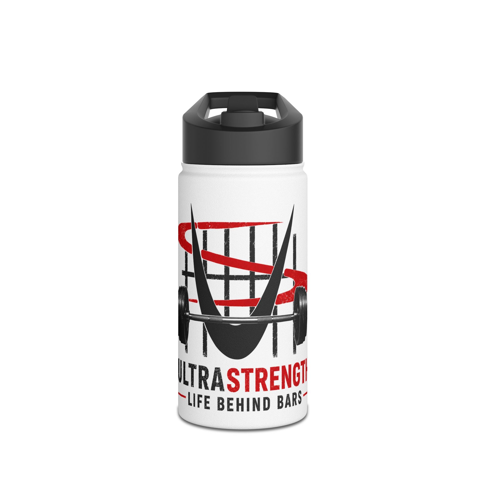 Stainless Steel Water Bottle — “Ultrastrength: Life Behind Bars” Weightlifting Bottle