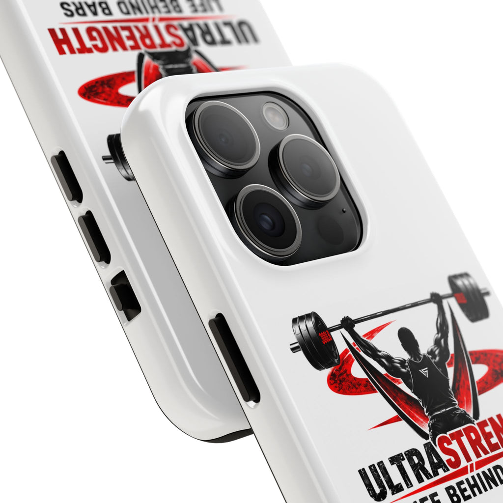 Ultra Strength 'Life Behind Bars' Tough Phone Case — Weightlifting Barbell Design