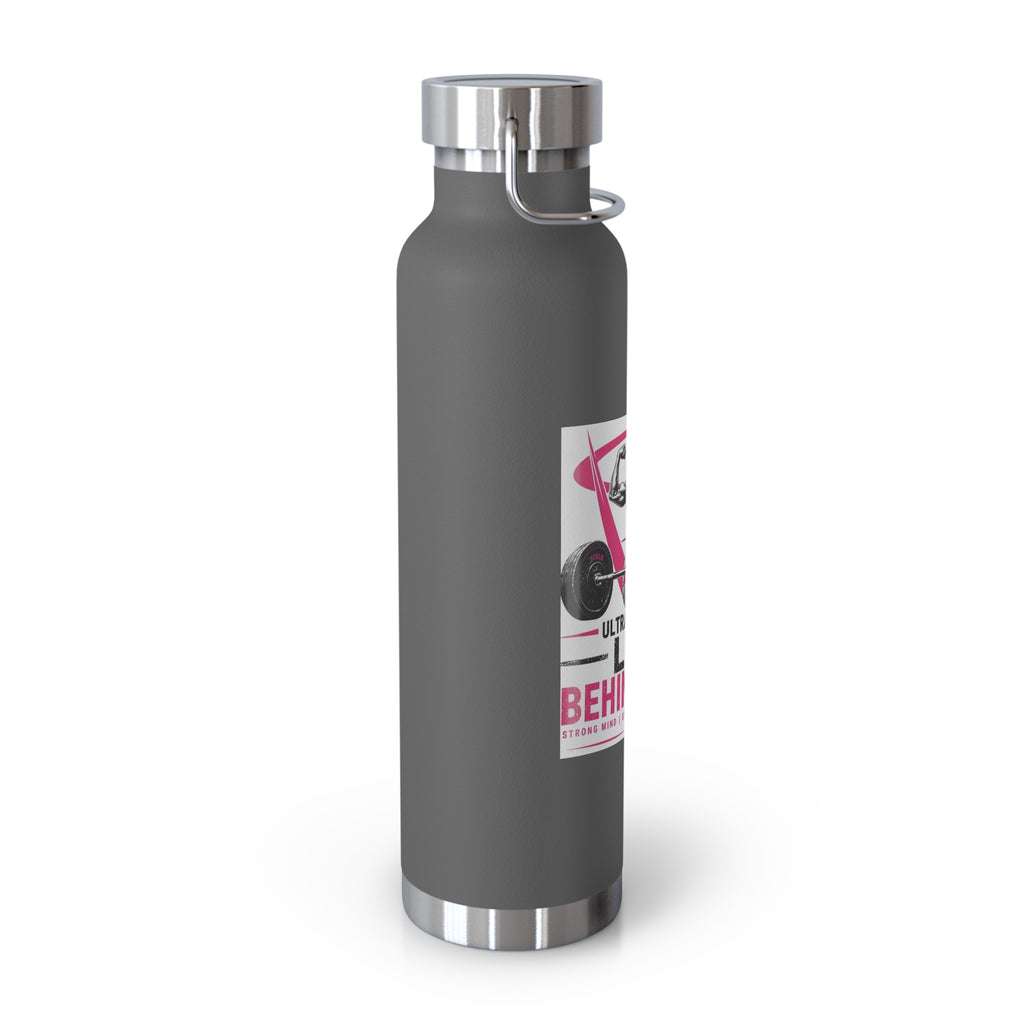 22oz Copper Vacuum Water Bottle — "Life Behind Bars" Weightlifting Design