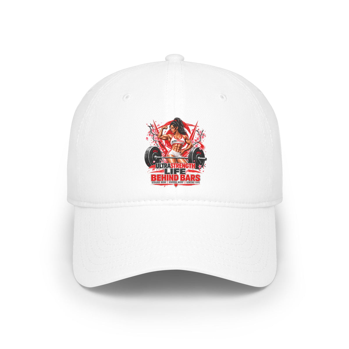 Low Profile Baseball Cap — 'Behind Bars' Biker Pin-Up Graphic Hat