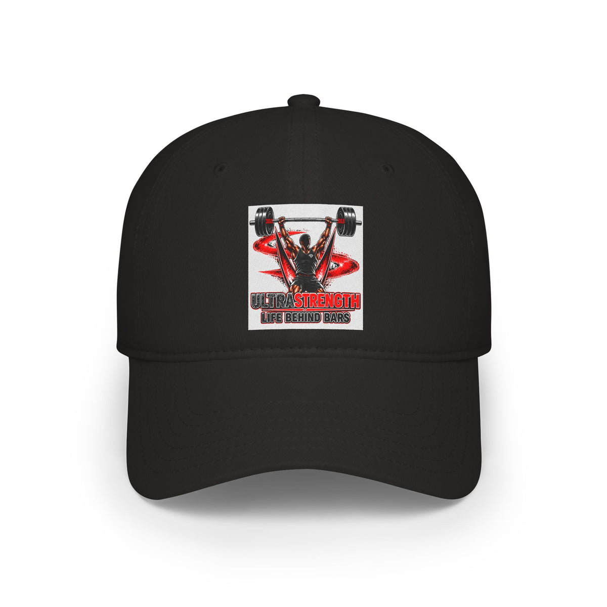 Powerlifting 'Strength Comes From Behind Bars' Low Profile Baseball Cap