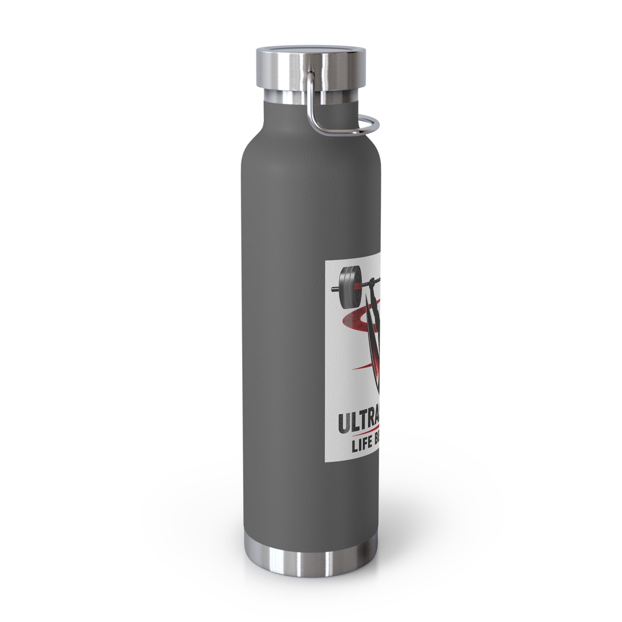 22oz Vacuum Water Bottle — UltraStrength "Life Behind Bars" Gym Bottle