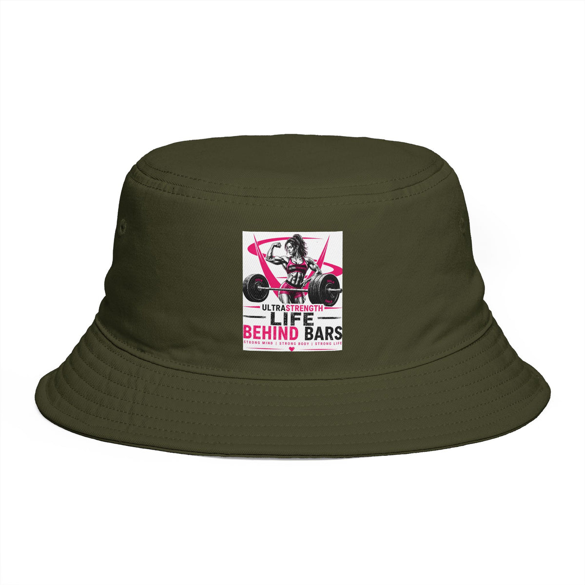 Bucket Hat — "Life Behind Bars" Weightlifting Retro Graphic