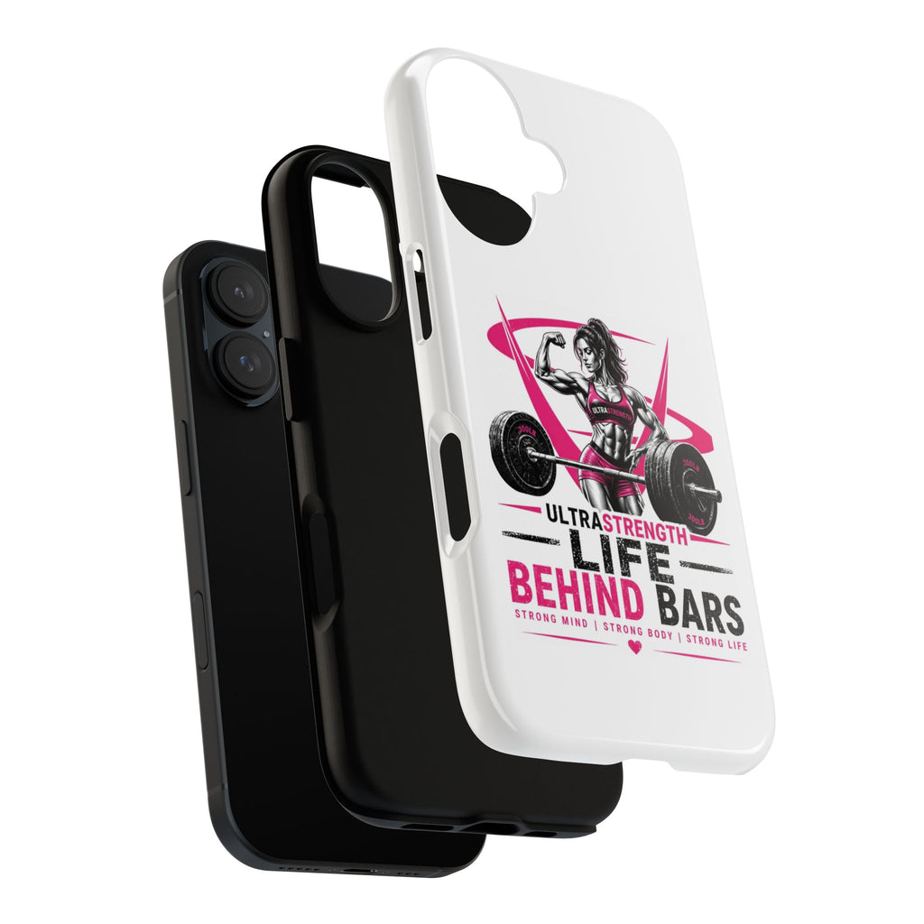 Life Behind Bars Weightlifting Phone Case — Women’s Strong Girl Gym Design