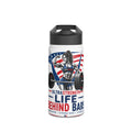 Stainless Steel Water Bottle — "Life Behind Bars" Strength Weightlifting Design