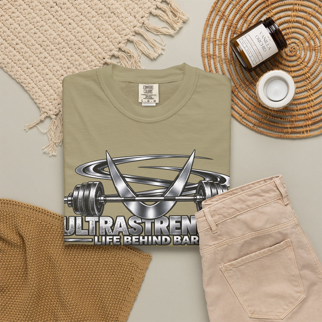 Strength Barbell T-Shirt – "UltraStrength: Life Behind Bars" Gym Tee
