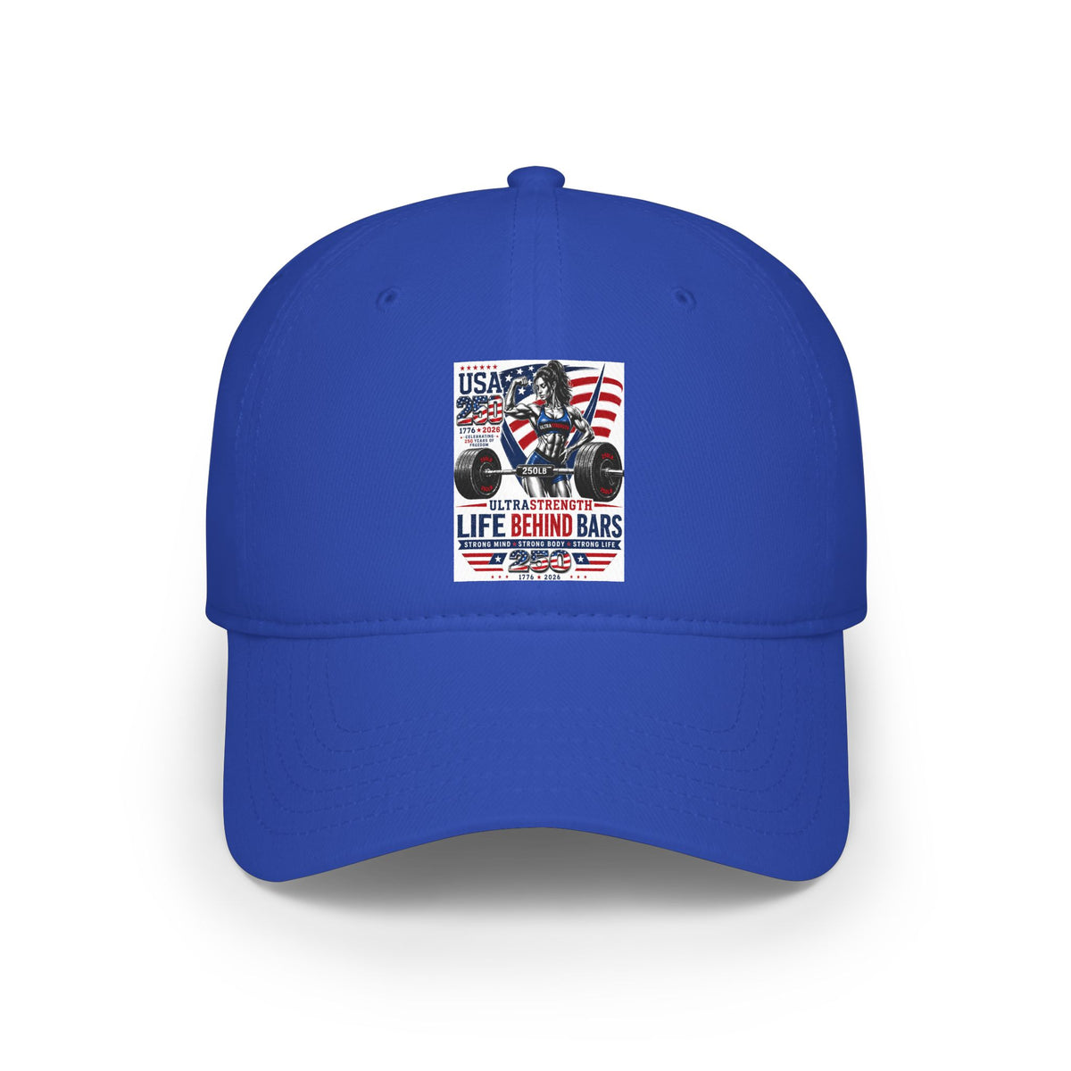 American Weightlifting Cap - 'Life Begins at the Bars' Low Profile Baseball Hat