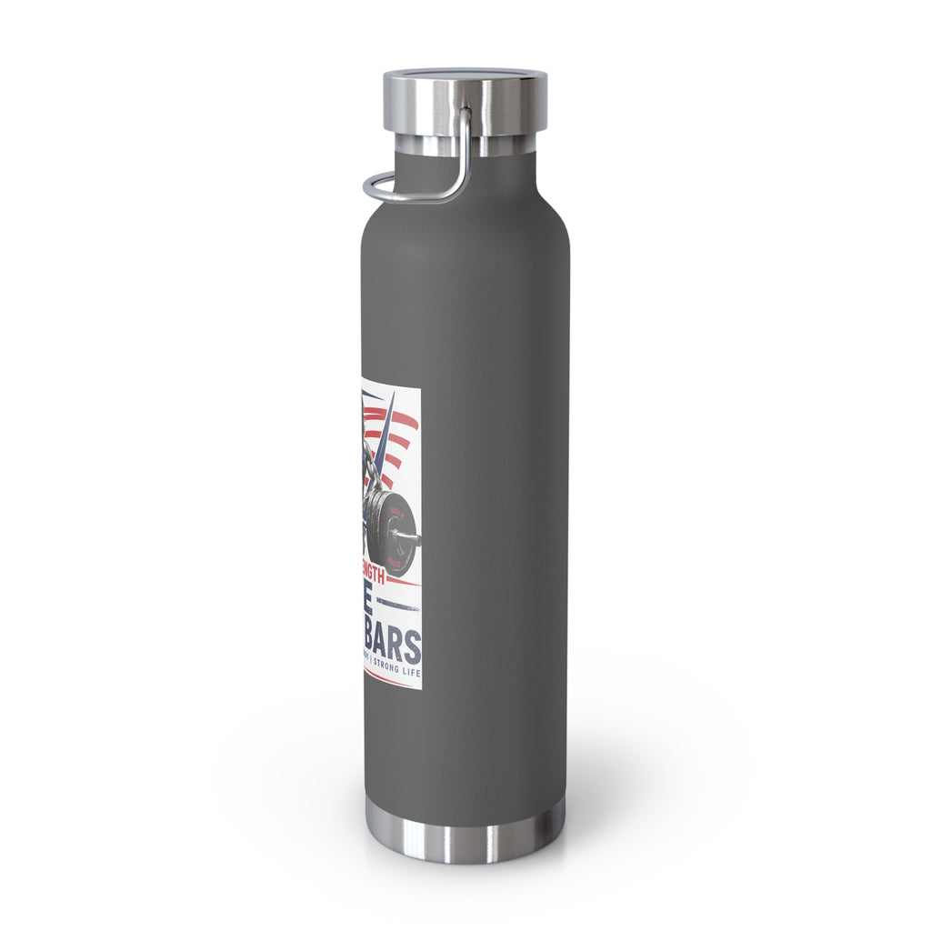 22oz Insulated Water Bottle — "Life Behind Bars" Weightlifting Patriotic Design