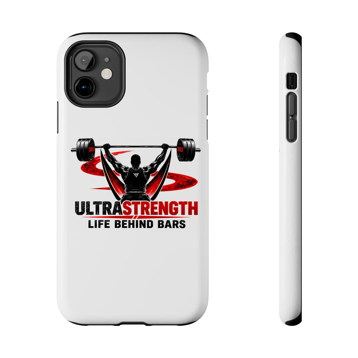 Ultra Strength 'Life Behind Bars' Tough Phone Case — Weightlifting Barbell Design