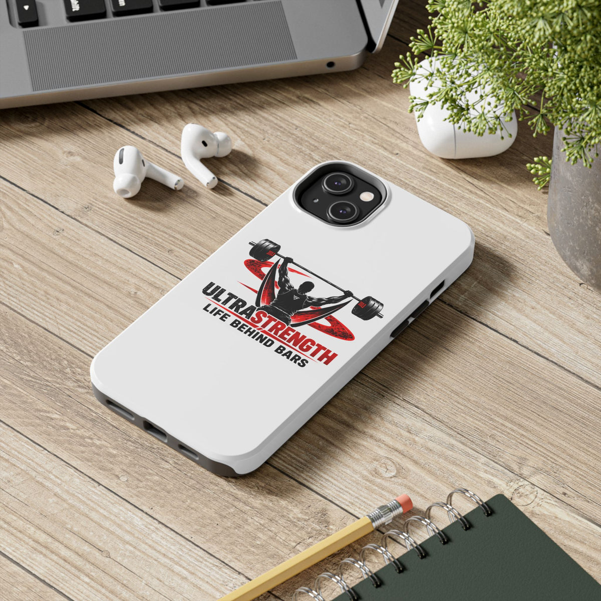 Ultra Strength 'Life Behind Bars' Tough Phone Case — Weightlifting Barbell Design