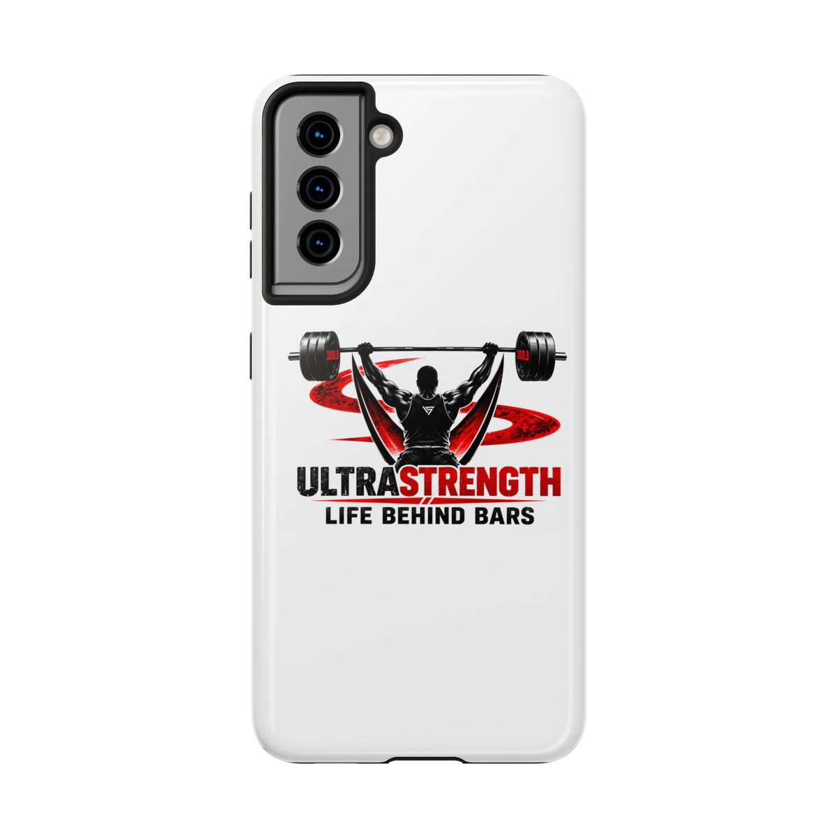 Ultra Strength 'Life Behind Bars' Tough Phone Case — Weightlifting Barbell Design
