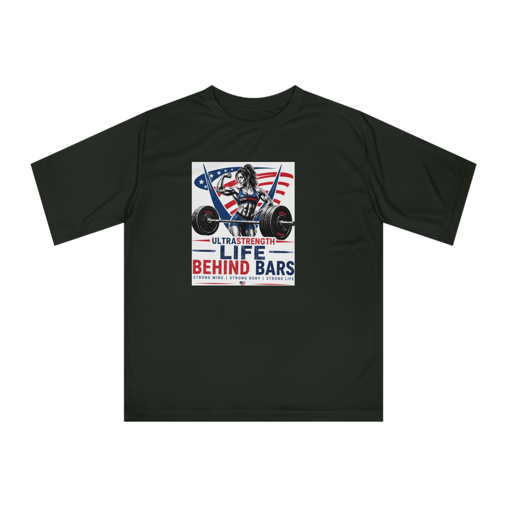 Life Behind Bars Weightlifting T-Shirt — American Flag Strength Tee