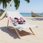 Beach Towel — "Life Behind Bars" Weightlifting Fitness Design (Pink)