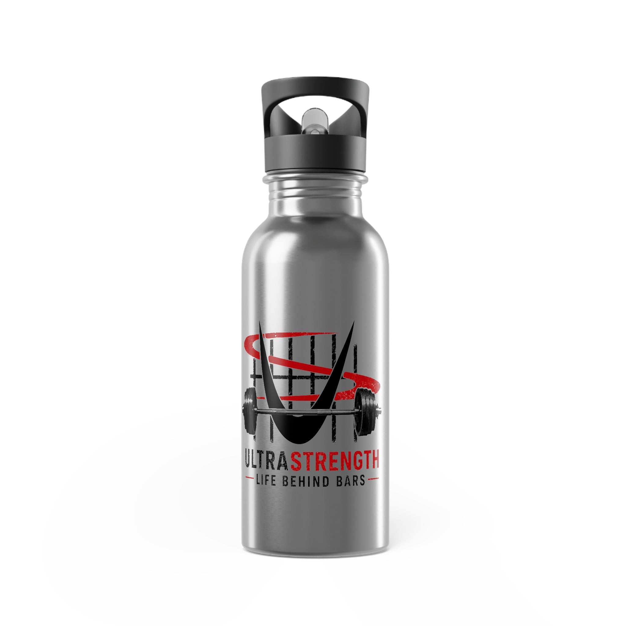 20oz Stainless Steel Water Bottle with Straw — Transparent Racing Car Logo