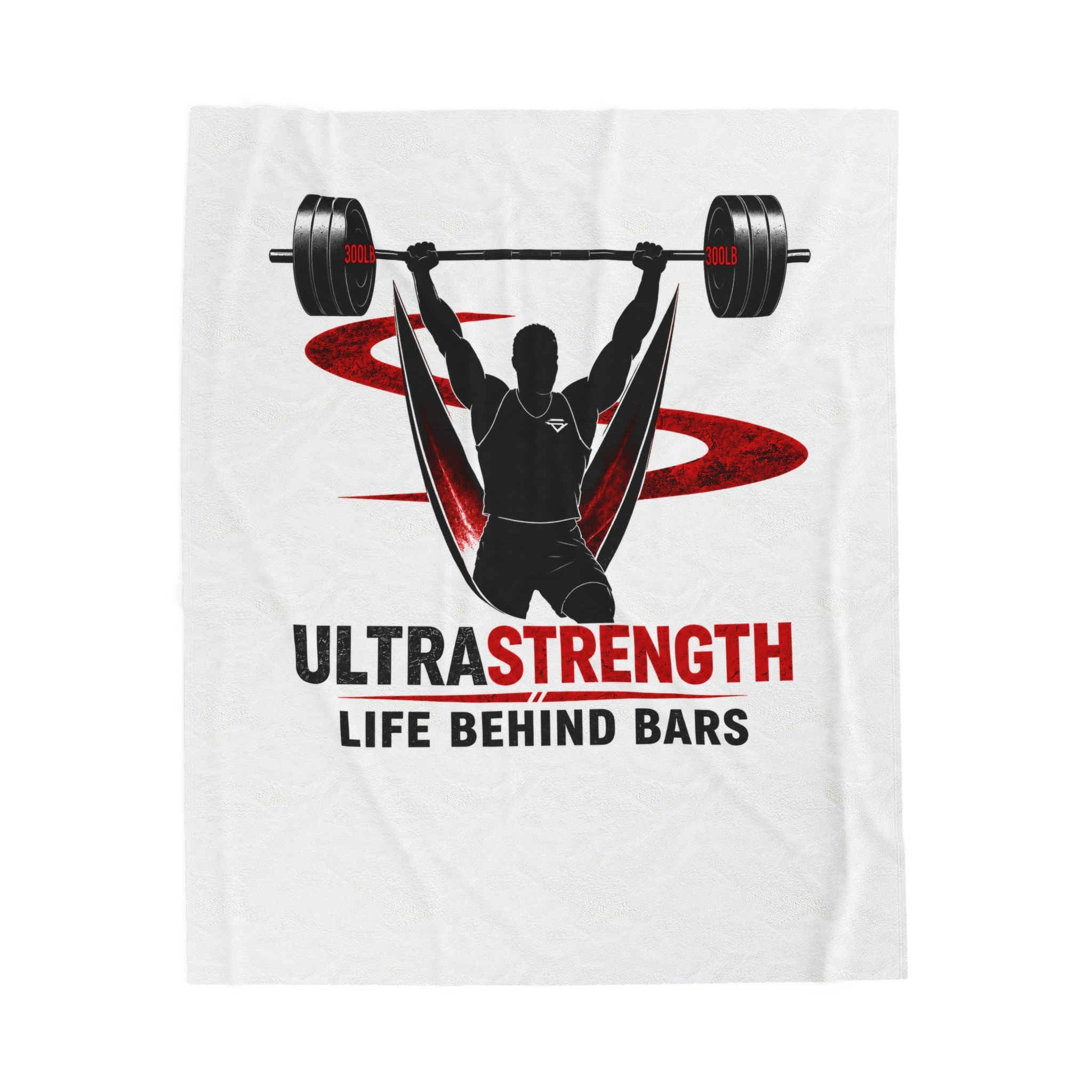 Ultrastrength "Life Behind Bars" Velveteen Plush Blanket - Weightlifting Barbell Gift