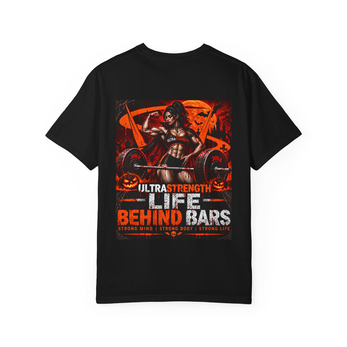 Strength Halloween T-Shirt — "UltraStrength: Life Behind Bars" Gym Tee