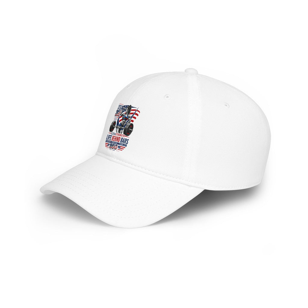 American Weightlifting Cap - 'Life Begins at the Bars' Low Profile Baseball Hat