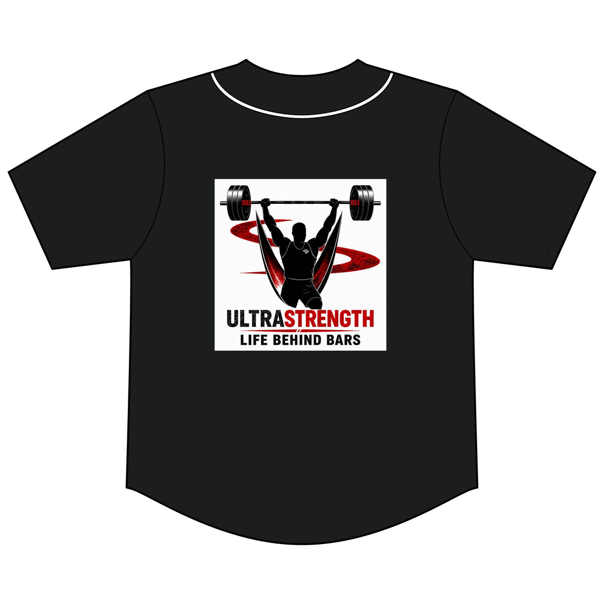 Baseball Jersey — UltraStrength "Life Behind Bars" Weightlifting Tee