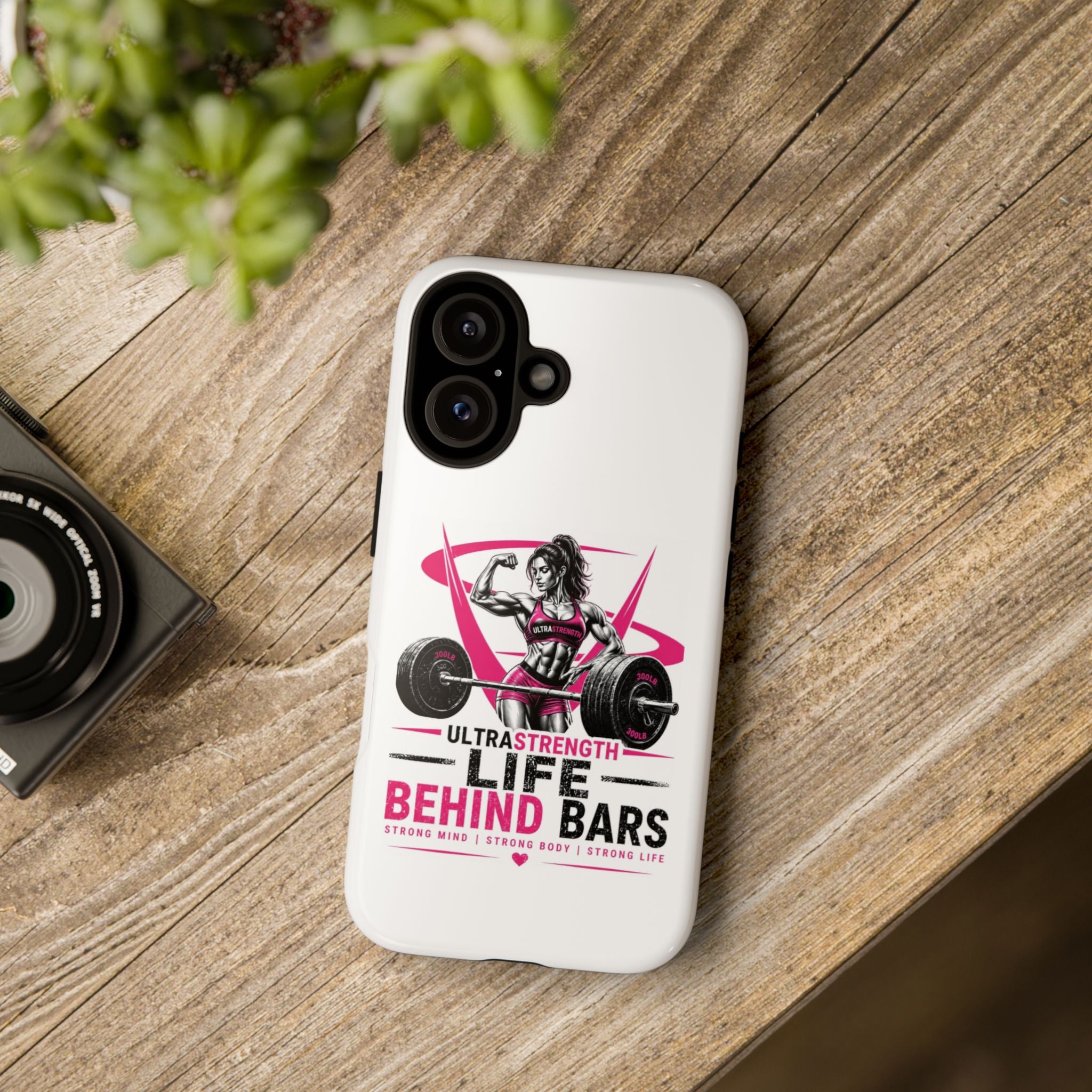 Life Behind Bars Weightlifting Phone Case — Women’s Strong Girl Gym Design
