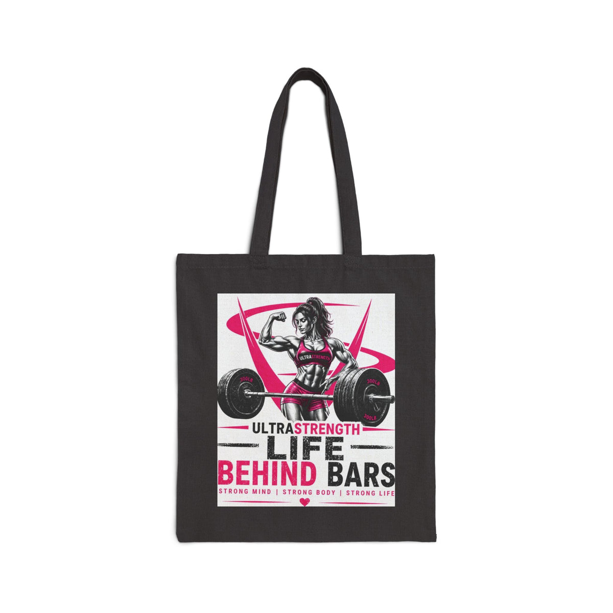 Tote Bag — “Life Behind Bars” Weightlifting Cotton Canvas Tote