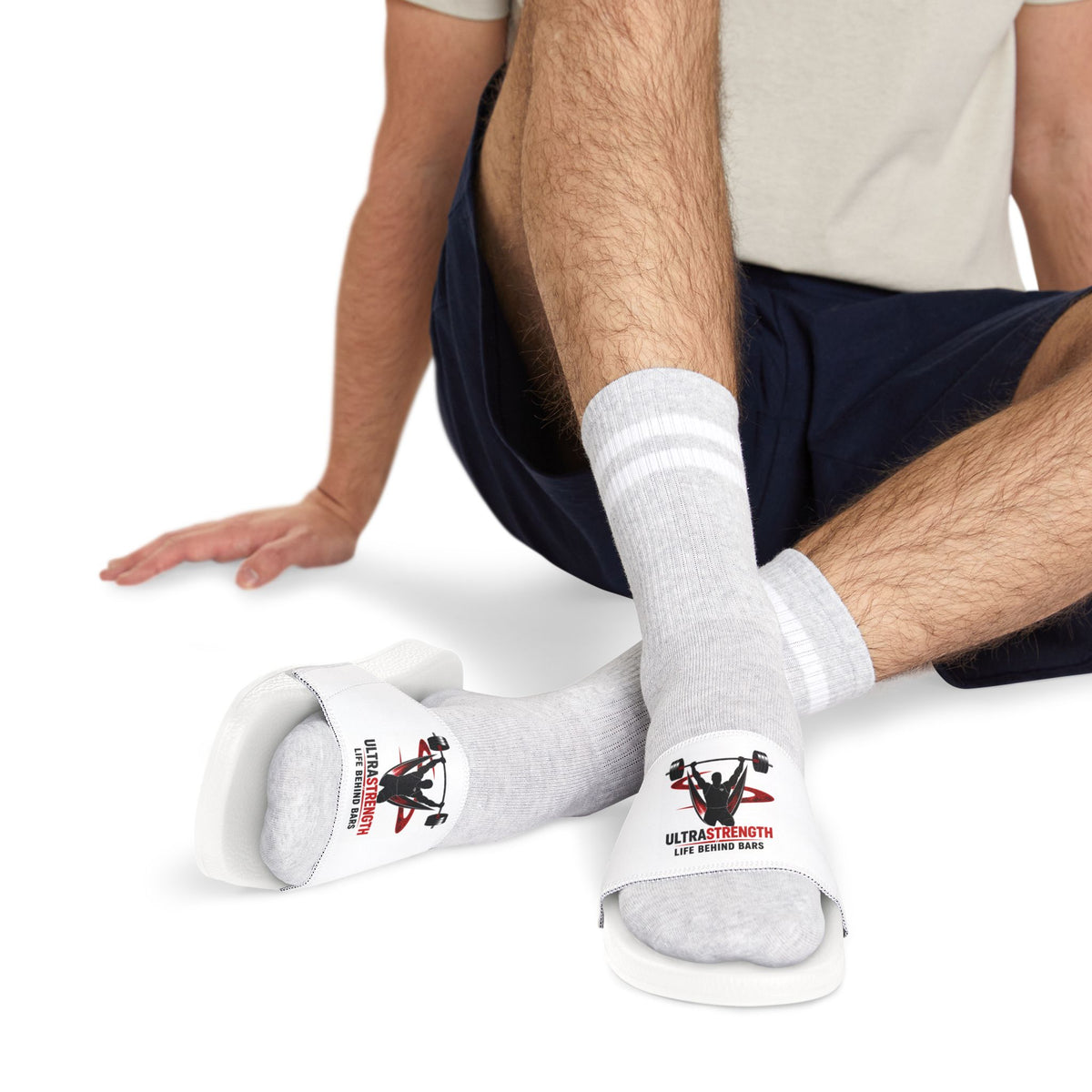 Men's Removable-Strap Slides — Custom Athletic Logo Sandals