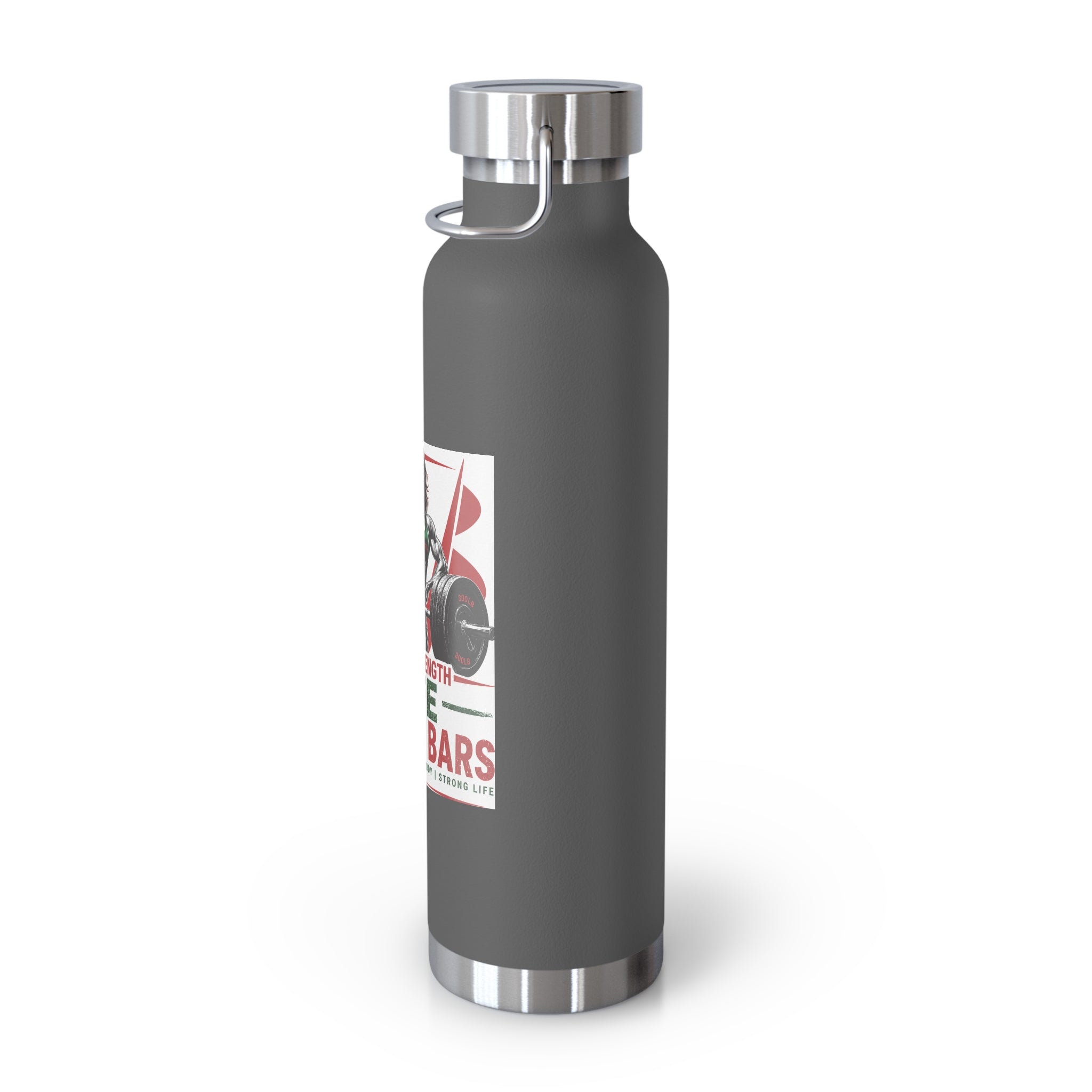 22oz Insulated Water Bottle — "Life Behind Bars" Weightlifting Design