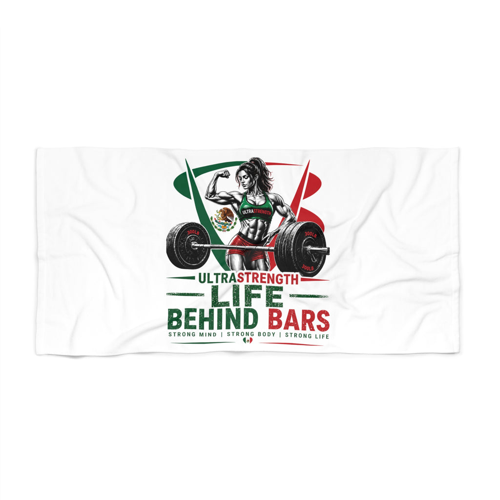 Beach Towel — "Life Behind Bars" Weightlifting Fitness Towel