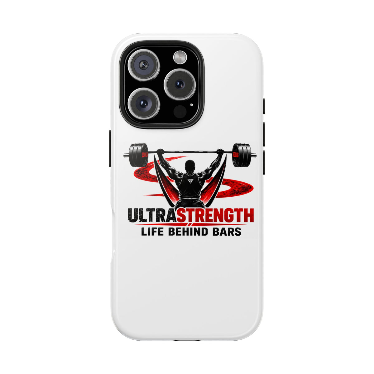 Ultra Strength 'Life Behind Bars' Tough Phone Case — Weightlifting Barbell Design