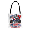 Patriotic Weightlifting Tote Bag — "Life Behind Bars" USA Fitness Gym Tote