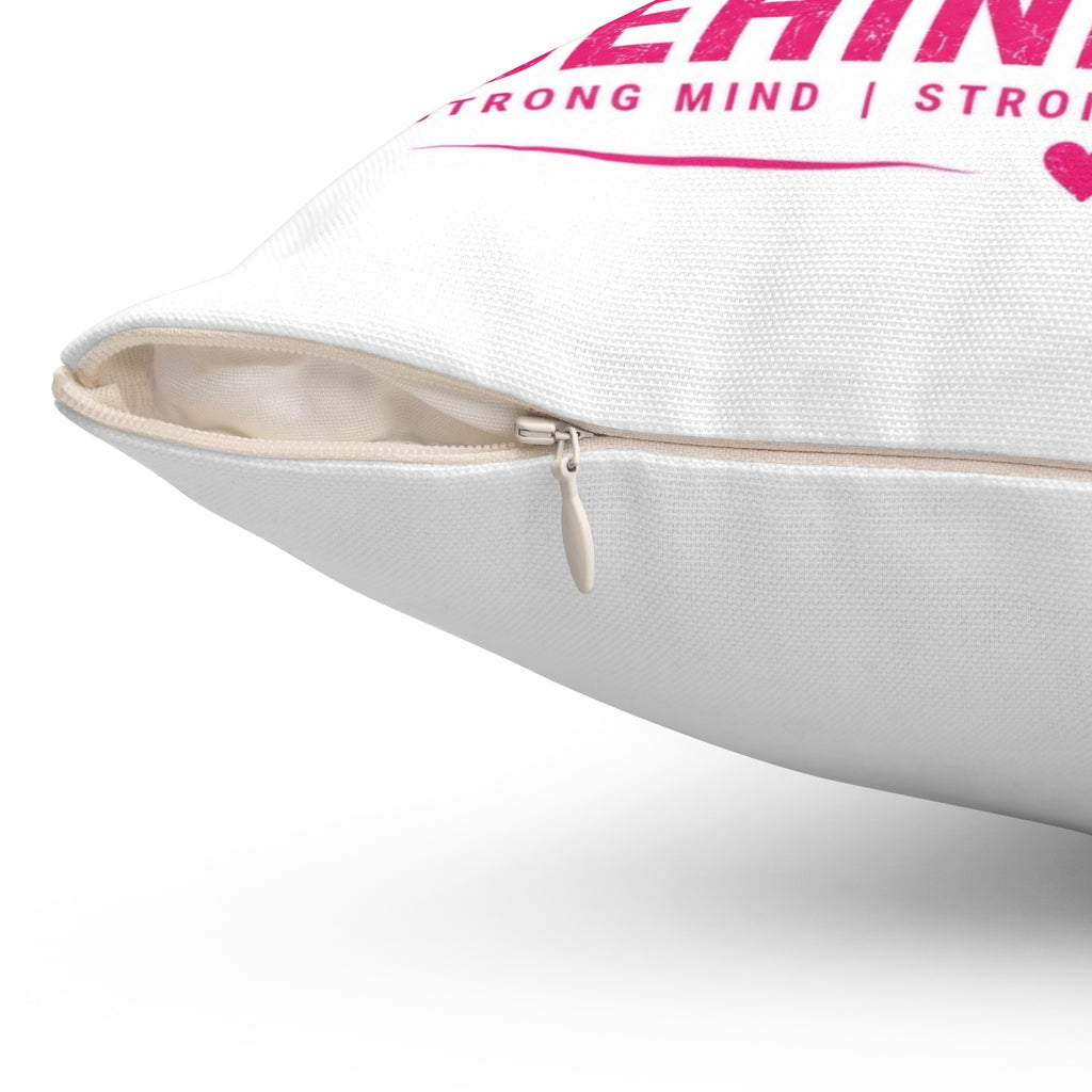 Square Pillow — "Life Behind Bars" Weightlifting Design (Women’s Fitness Home Décor)