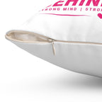 Square Pillow — "Life Behind Bars" Weightlifting Design (Women’s Fitness Home Décor)