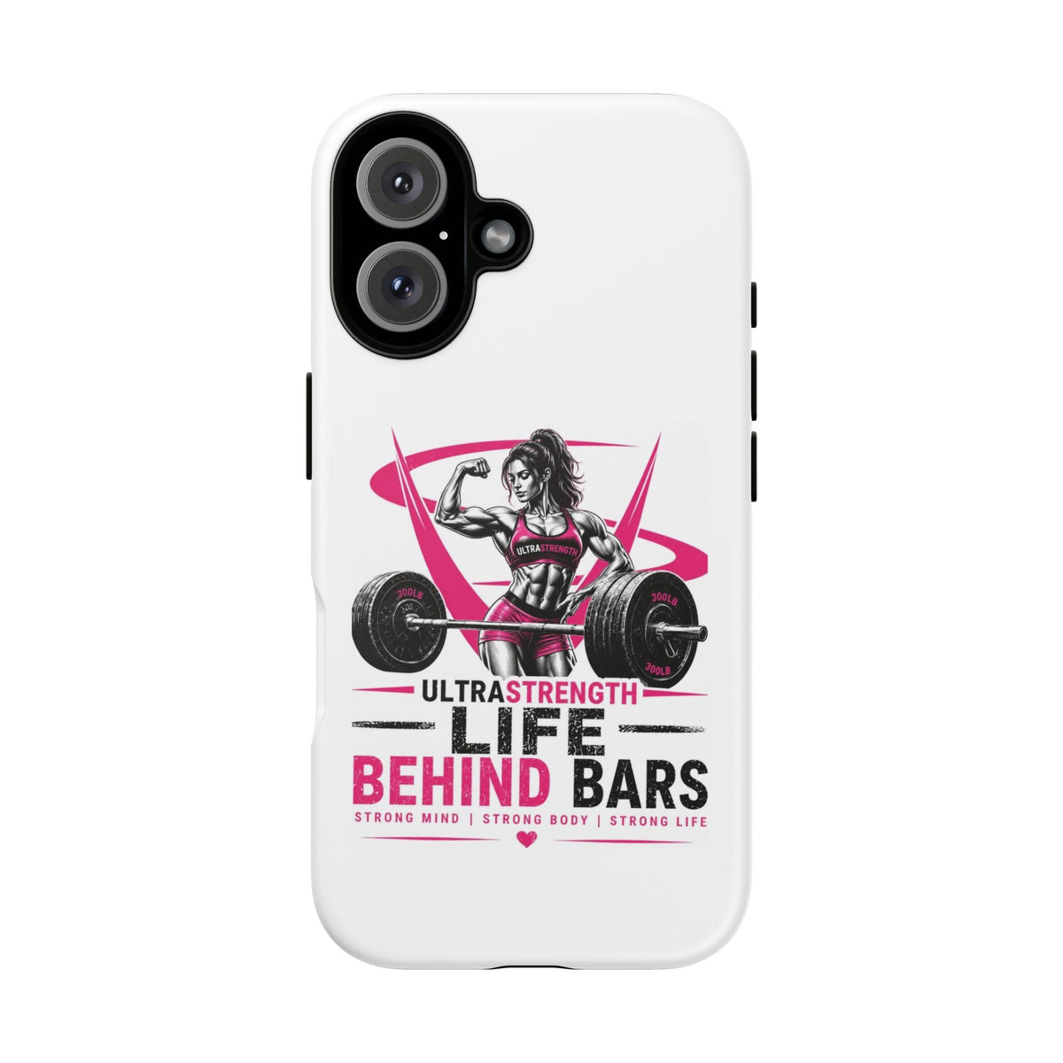 Life Behind Bars Weightlifting Phone Case — Women’s Strong Girl Gym Design