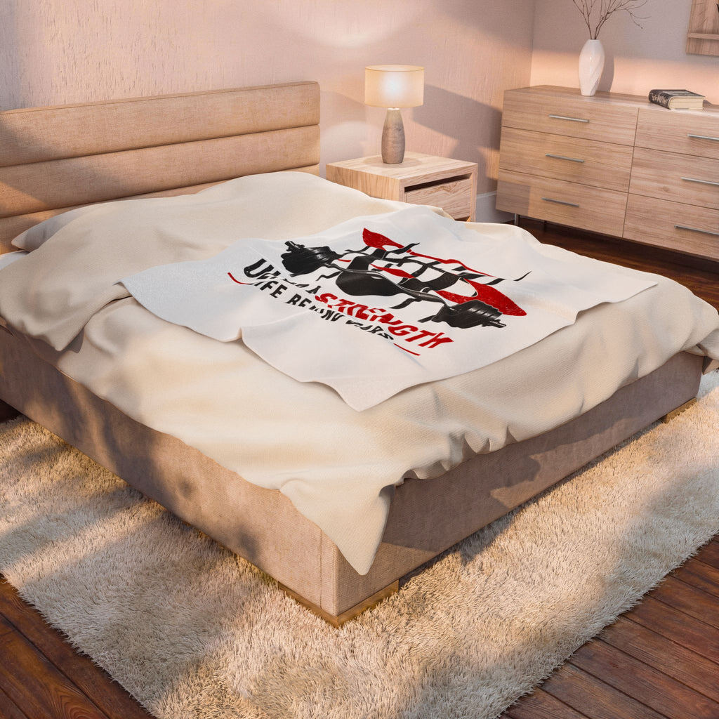 Velveteen Plush Blanket — Ultra Strength “Life Behind Bars” Weightlifting Throw