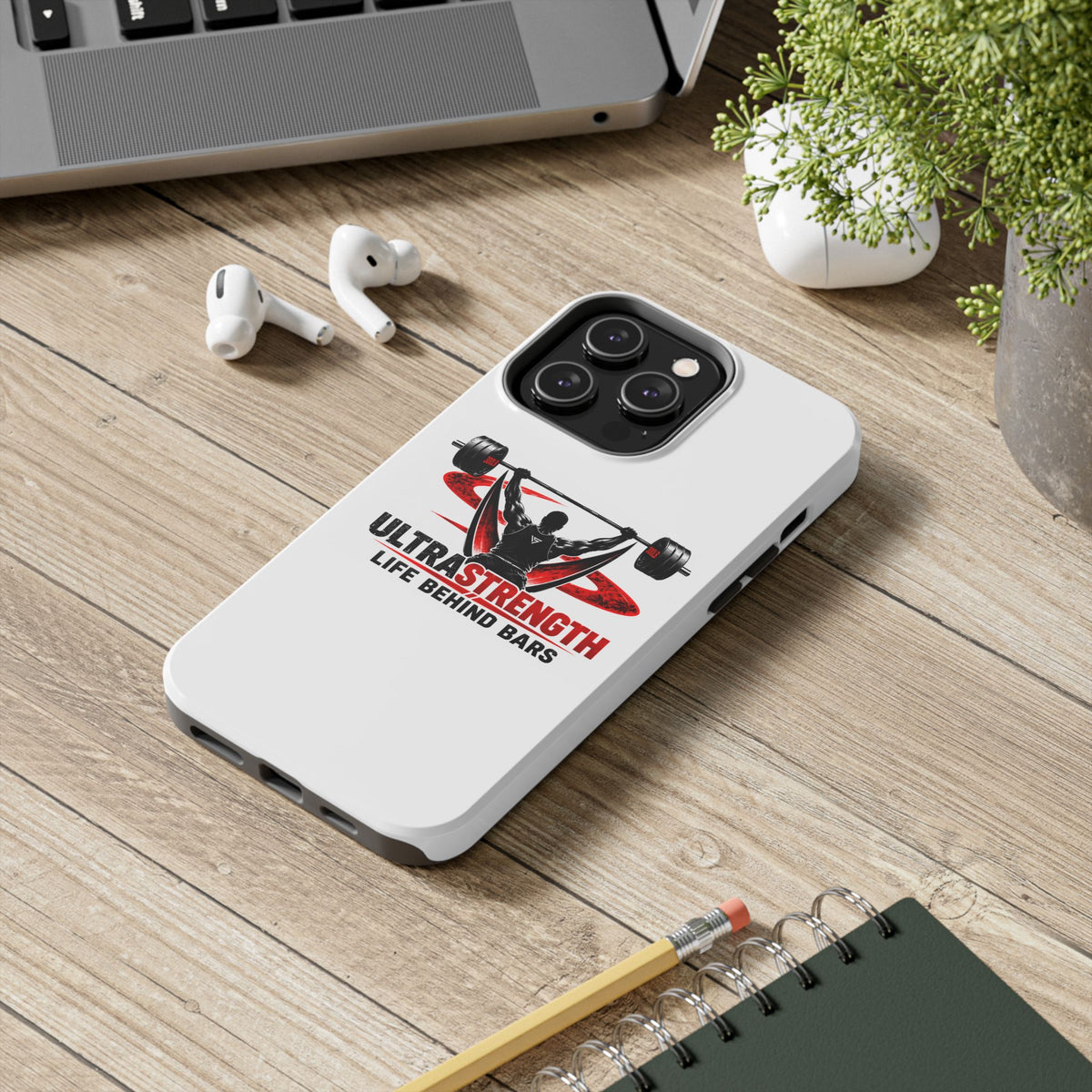 Ultra Strength 'Life Behind Bars' Tough Phone Case — Weightlifting Barbell Design