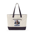 Vintage Motorcycle 'Life Behind Bars' Zippered Canvas Tote