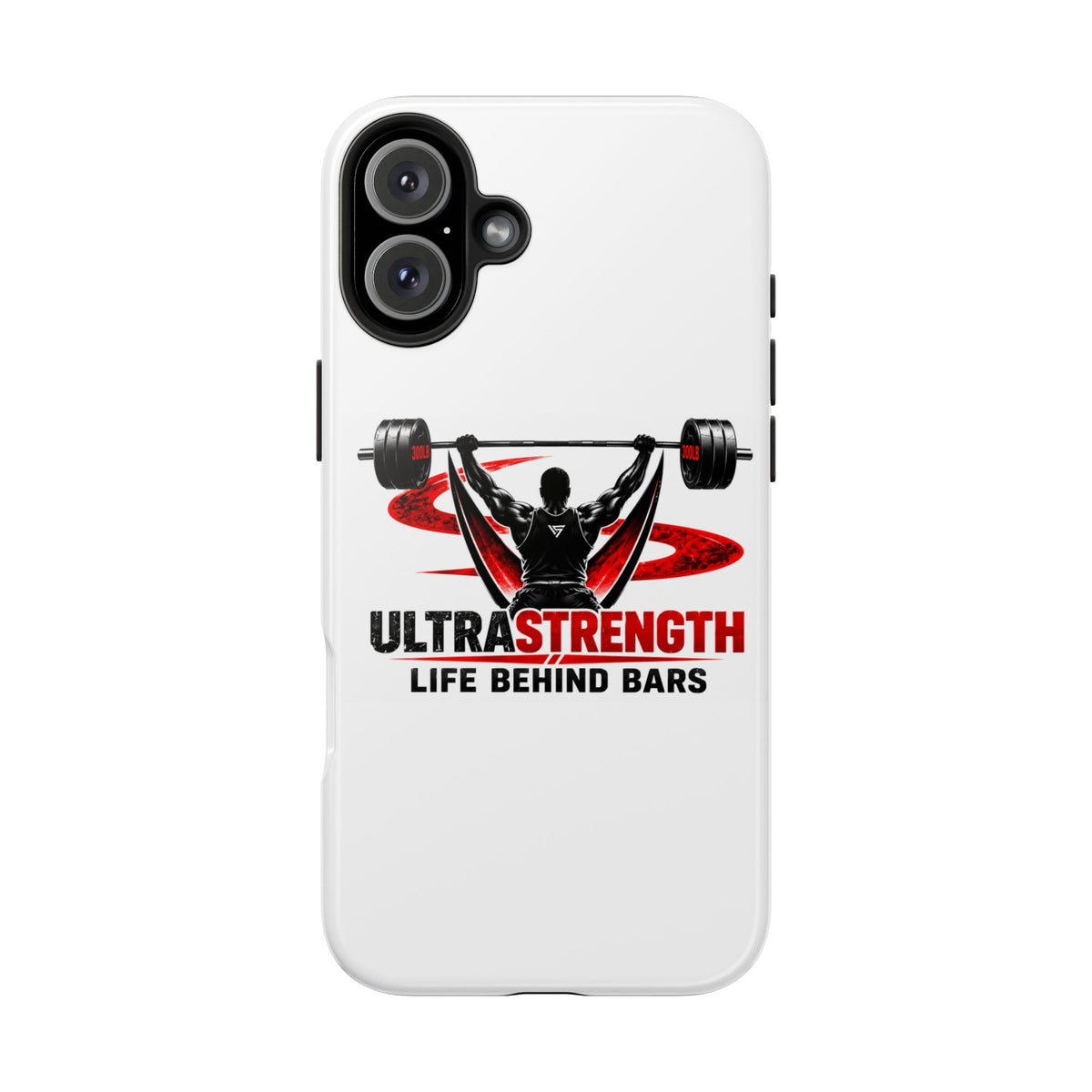 Ultra Strength 'Life Behind Bars' Tough Phone Case — Weightlifting Barbell Design