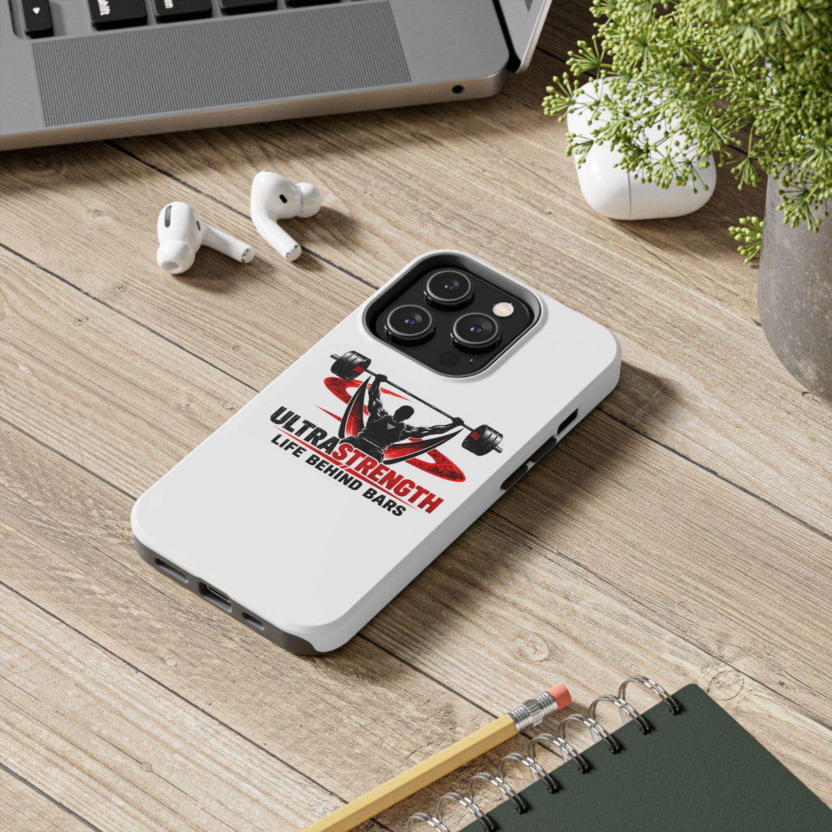 Ultra Strength 'Life Behind Bars' Tough Phone Case — Weightlifting Barbell Design