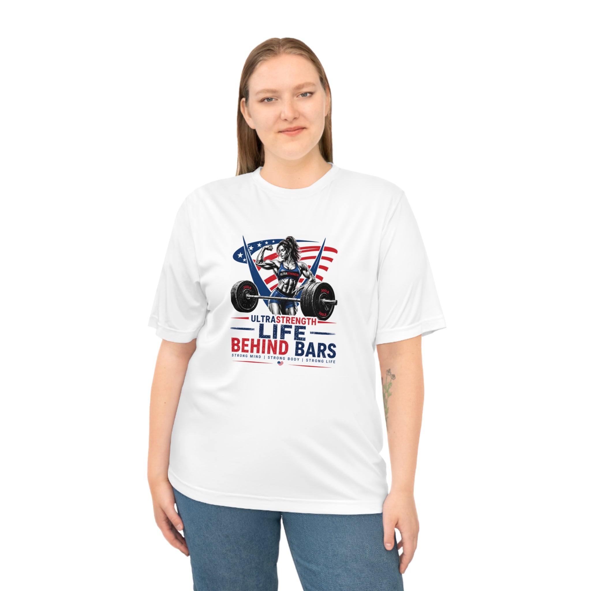 Life Behind Bars Weightlifting T-Shirt — American Flag Strength Tee