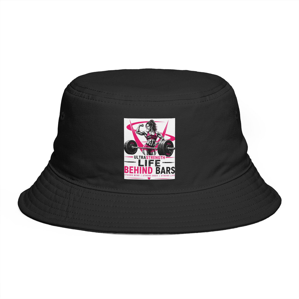 Bucket Hat — "Life Behind Bars" Weightlifting Retro Graphic
